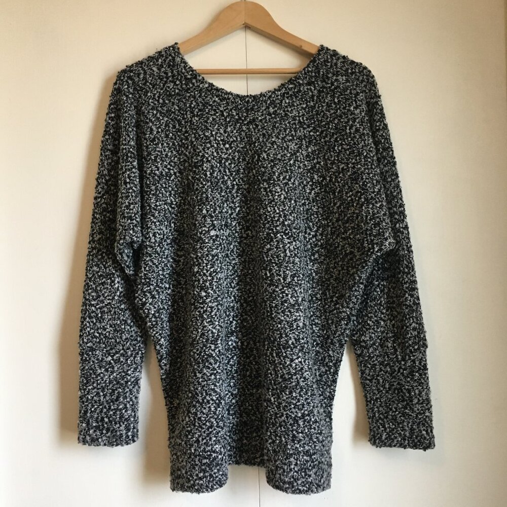 Salt and Pepper Fuzzy Nubby Knit Oversized Sweater XL - Picture 8 of 13